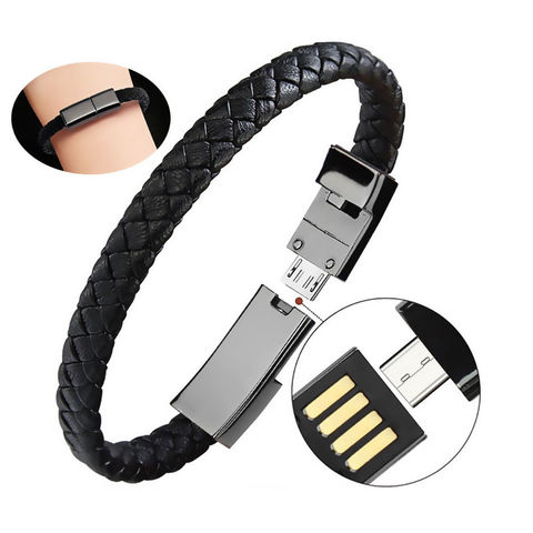 Cables cargador USB C al por mayor popular pulsera de cuero portátil Cables de carga rápida para iPhone 14 cables de carga de teléfono móvil