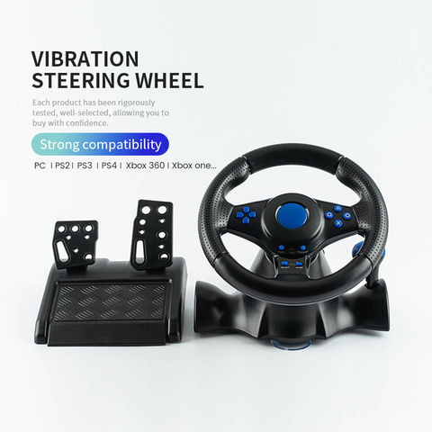  SZYUYU Volante de carreras con pedales y vibración para PS4/PS3/XBOX  One/XBOX 360/Switch/PC Racing Volante (azul)