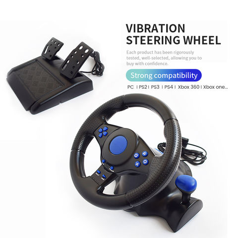 Volant de jeu de course pour 360 ps2 pour ps3 ordinateur usb voiture volant- volant 180 degrés rotation vibration avec pédales