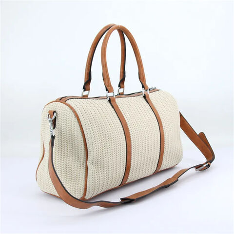 Bolsas de tela sostenibles personalizadas, bolso de paja personalizado, bolso de mano de estilo retro para viajes, bolso de lona