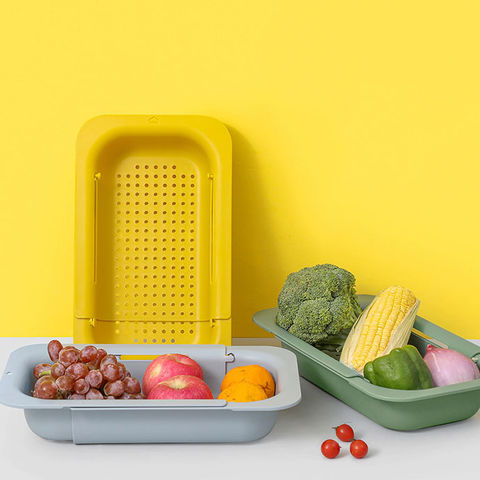Colador Escurridor de Fregadero - Cesta para Lavar Verduras y Frutas, Escurrir Pasta Cocida - Extensible - Artículos de Cocina Esenciales
