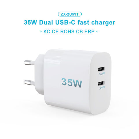 2 Ports Charger Adapter USB-A+PD Type-C 33W Portable Wall Charging Adapter  Travel Office Home US EU for Xiaomi Samsung iPhone 14