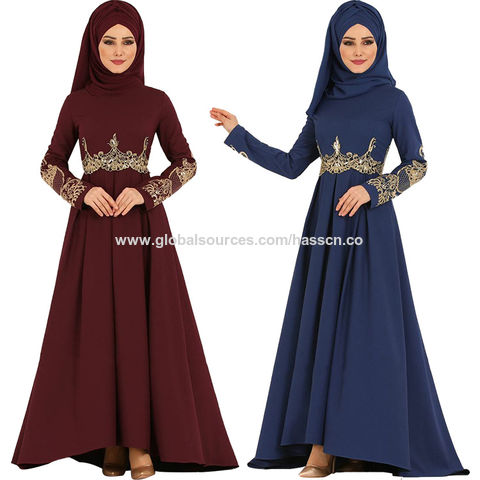 Buy Wholesale China Wholesale New Muslim Embroidered High Waist Slim-fit  Ethnic Long Temperament Maxi Dress Dubai Abaya Hijab Style Robe & Islamic  Clothing at USD 11.89