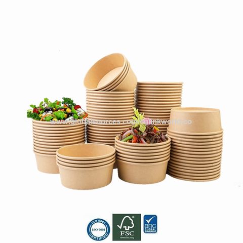 Buy Wholesale China Kraft Paper Salad Bowl Disposable Meal Prep ...