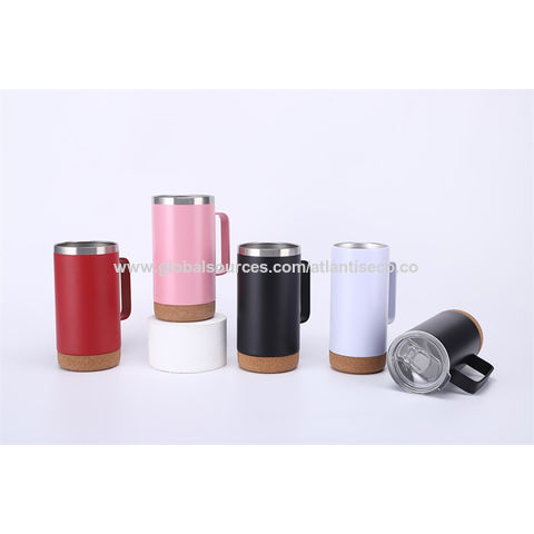 24 oz. Cork Bottom Travel Mugs With Handle