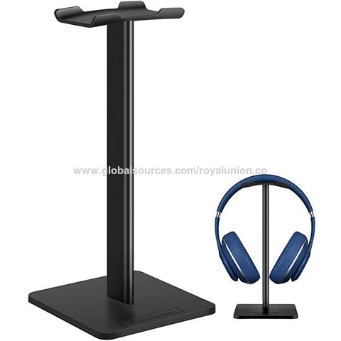 Gaming Headphone Stand Headphone Stand, Rounded Corner Headset Holder, Anti Slip Base, TPU Tray, Aluminum Supporting Bar Headset Holder For Home Gaming Office (Black Support Ecouteur