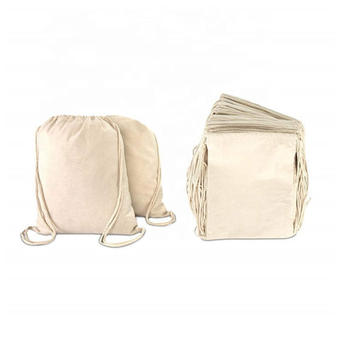 Mochila Deportiva Barata con Logo Personalizado, Bolsa de Cuerdas de Algodón Ecológico Lisa para Promoción for sale at factory direct price