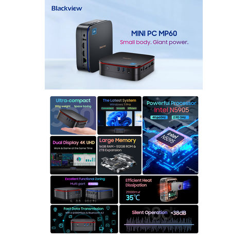 Buy Wholesale China Blackview Mp60 Mini Computer Windows 11 Pro M.2 Ssd,  Mini Gaming Computer With Processor Intel N5095, Vesa/home,etc. & Mini Pc  at USD 115 | Global Sources