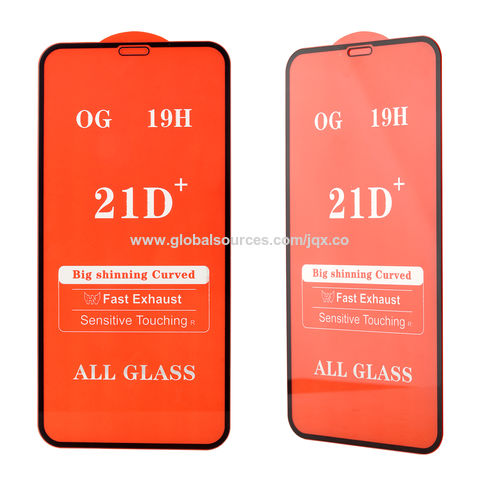 Pack-10) Cristal templado Full Glue 9H iPhone 13 Pro Max/ 14 Max