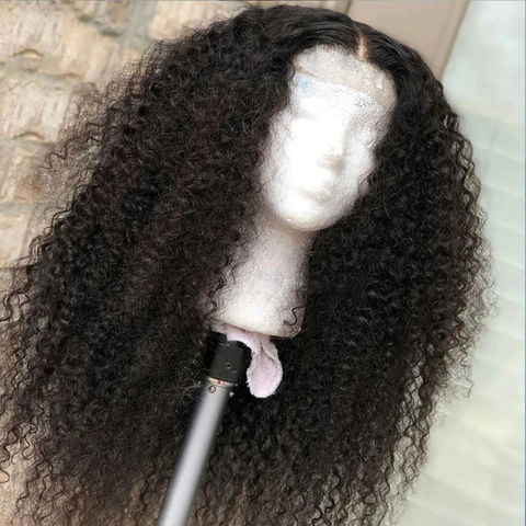 Lace Front Human Hair Wigs For Black Women Indian Remy Hair Kinky Curly Lace  Wigs With Baby Hair Bleached Knots