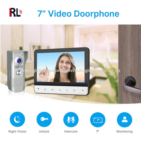 7 Inch Wifi Intercom System Video Door Phone Intercom System White light  Night Vision Doorbell Camera phone App Remote Unlock