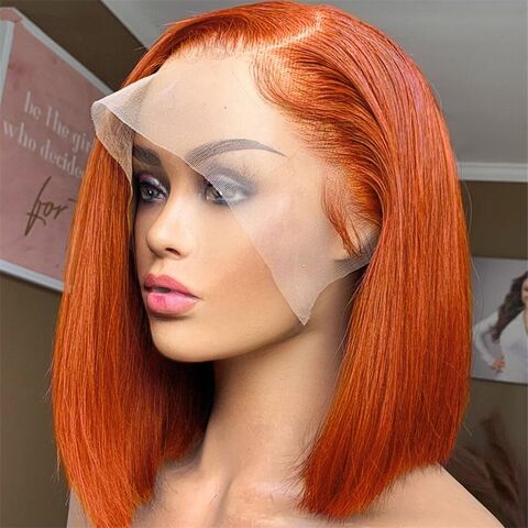 Buy China Wholesale Supplier 13*4 Lace Wigs Short Bob Wig Ginger