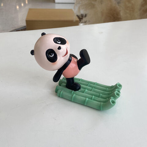 Support De Téléphone Panda En Résine Pour Une Décoration De Bureau