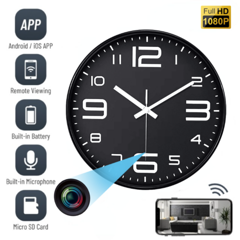 Bulk Buy China Wholesale 1080p Hd Mini Camera Clock Cam Wifi Wall Clock ...