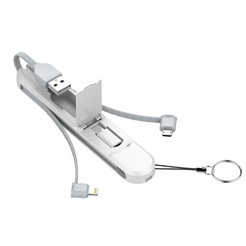 Cable de carga rápida 3 en 1 personalizado, cable USB de almacenamiento portátil