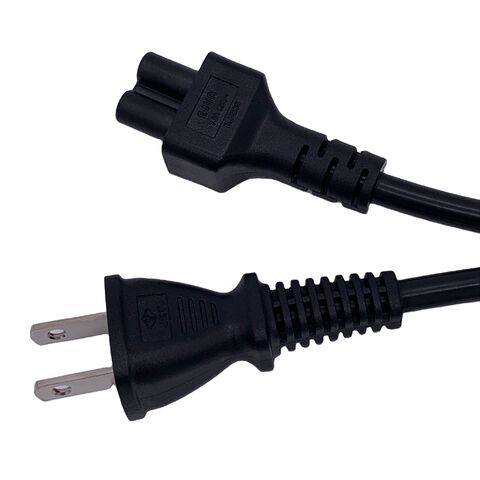Câble d'alimentation 5m Noir EU Euro 2 Fiche Plug à Angle Droit C7 Figure 8