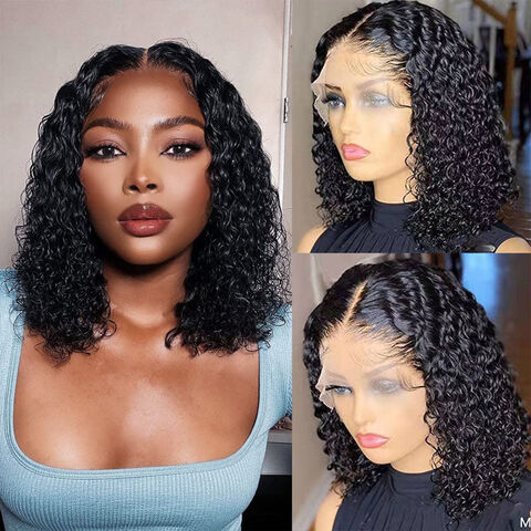 Tt Hair Jerry Curly Bob Wigs 13x4 Lace Frontal Bob Wigs 12 14 Inches ...