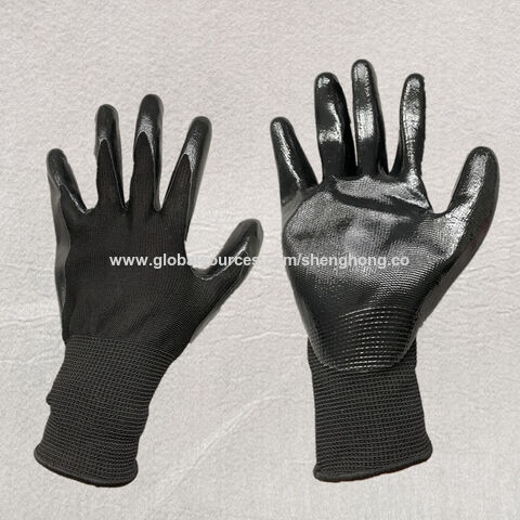 Buy Wholesale China 13g Grey/black Polyester Liner Coated Nitrile
