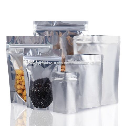 50 PCS Mylar Stand Up Pouch Bags Zip Food Lock Bags Sealable Smell