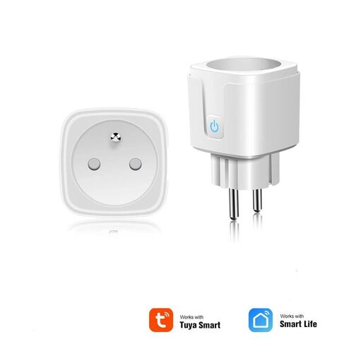 16A EU Smart Wifi Power Plug with Power Monitor Smart Home Wifi Wireless  Socket Outlet Works with Alexa Google Home Tuya App
