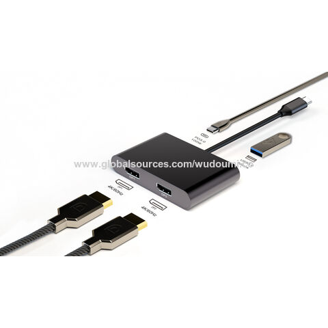 USB-C to Dual HDMI® Adapter Splitter- 4K/60Hz - Black