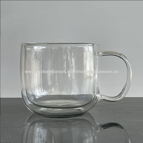 Tasse en verre transparente avec lettre imprimée, tasses créatives