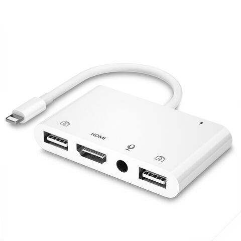 Adaptateur HDMI pour iPhone vers TV, adaptateur OTG double USB