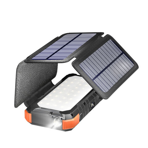 Cargador Solar Carga Rapida Impermeable Linterna Led Camping