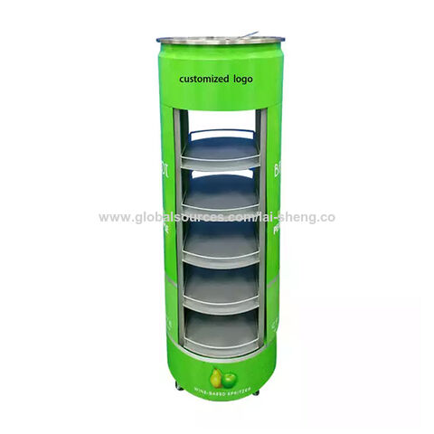 Custom Metal Floor Rotating Display Stand Beverage Bottle Juice Promotion Display  Rack - China Display Rack and Metal Display Stand price