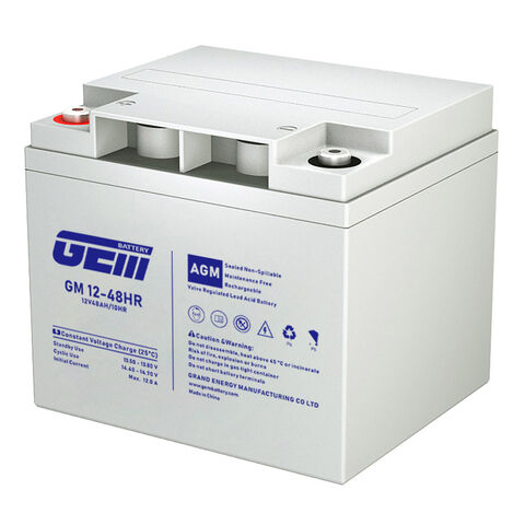 Batterie VRLA 12V 48Ah Usage Général, Batterie AGM Plomb-Acide 12V 100Ah pour UPS, Batterie Gel Solaire