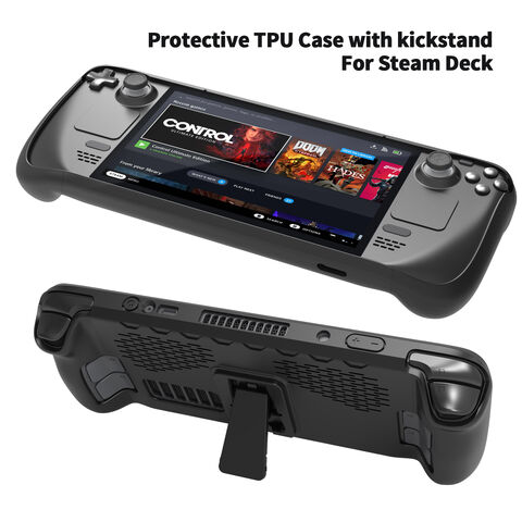 Steam Deck Case with Kickstand, PC+TPU Protective Case Cover Protector Case  with Stand Base for Deck, 