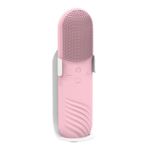 Portable Facial Tool Warm and LED lighting For Face Lifting Smart Electronic Vibrating Silicone Facial Cleansing Brush Tool for sale at factory direct price