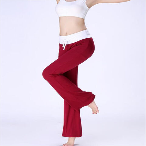 Compre Pantalones De Yoga Para Mujer, Pantalones Largos De Modal Cómodos  Con Cordón, Pantalones Sueltos De Pierna Recta Para Yoga y Modal Yoga Pant  de China por 5 USD