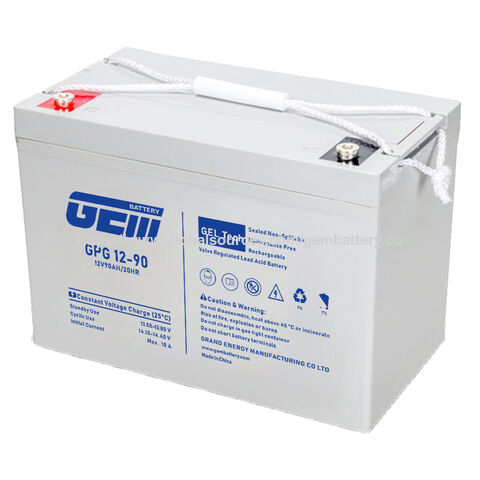 Batería de Gel 12V 90AH Industrial Premium de Alta Calidad PVC/PE-Gel Sio2 Batería de Reserva de Energía Renovable