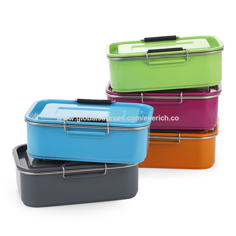 Food Storage Container 304 Stainless Steel Container with Lid Bento Box Style Sandwich and Snack Lunch Kit BPA Free, Leak Proof Food Container for