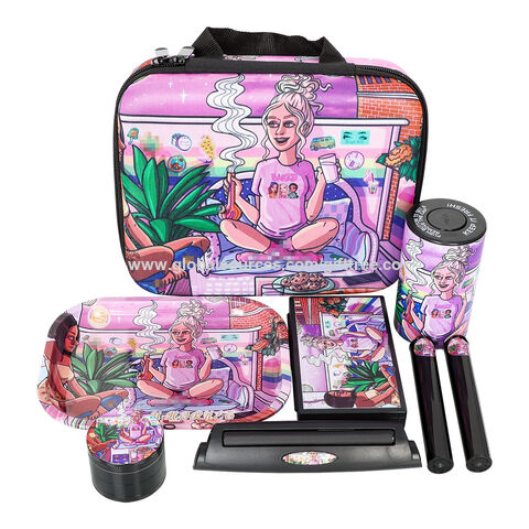 Deluxe All-In-One Stash Bag Kit: Grinder-Rolling Tray-Rolling Papers & More  Accessories - Mr. Purple - Glass Water Pipes, Bongs, RAW Cones/Papers, And  Much More