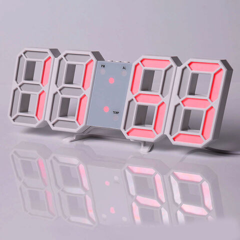 Réveil en Bois - Mini Horloge Numérique avec Affichage De L'Heure De La  Température, Luminosité à 3