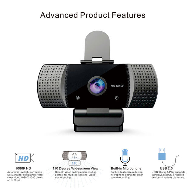 Suministro de fábrica 2023 Webcam para el hogar y la vida, sensor HD 1080p, webcam USB para fabricantes chinos