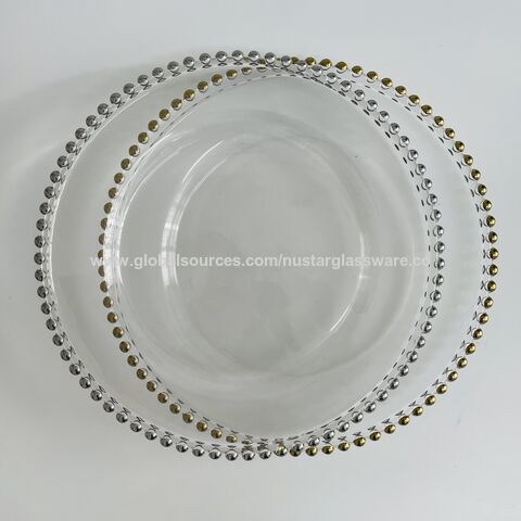 Petite Assiette ronde en verre avec motifs vintage