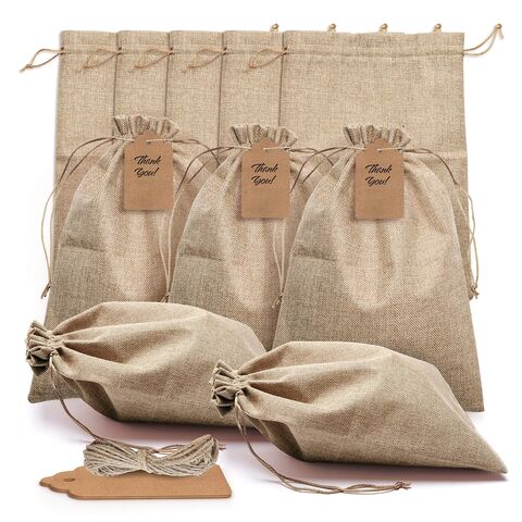 Precio de Fábrica Bolsa de Compras Reutilizable con Cordón Ecológica al por Mayor Bolsa de Regalo Bolsa de Arpillera Bolsa de Yute de Hesse for sale at factory direct price