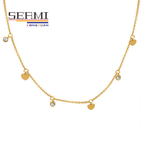 Collar personalizado con nombre personalizado de acero inoxidable con  colgante de cristal chapado en oro, hecho a medida con cualquier cadena de