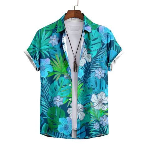 Source Customized Printing Wholesale Oversized Hawaiian Shirt For