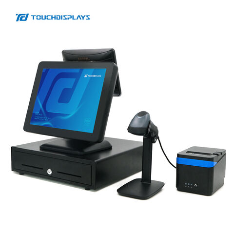 Terminal POS tactile tout-en-un 15 pouces, système de caisse enregistreuse national, POS Windows Android