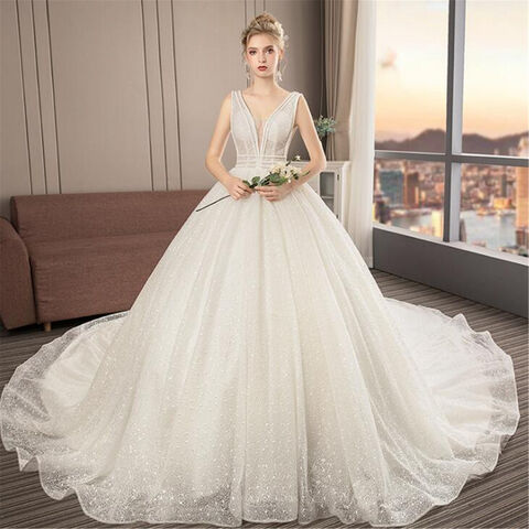 High Fashion Pure White Floral Wedding Dress For 1/6 Doll Clothes Long Tail  Gown | eBay