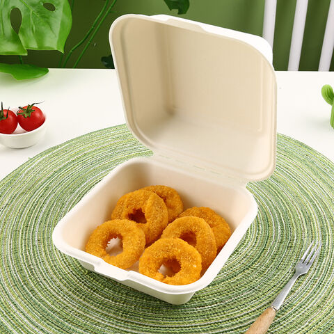 Disposable Bento Cake Box, Paper Pulp Hand-painted Biodegradable