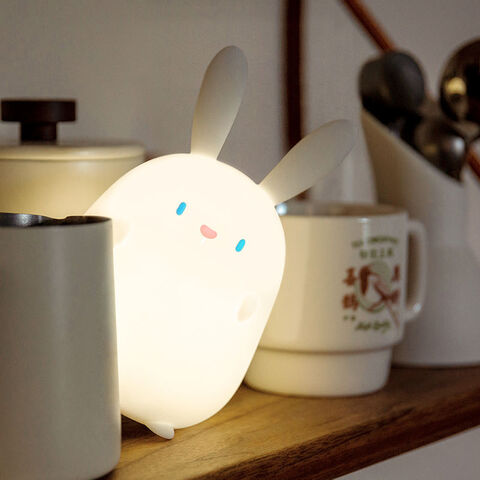 Lámpara de Noche Infantil Creativa con Sensor Táctil Inteligente Diseño Conejo Kawaii para Decoración de Habitación y Sueño, Silicona for sale at factory direct price