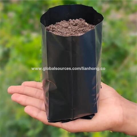 LDPE Material Heavy Duty Customized Black Plant Bag Garden Grow