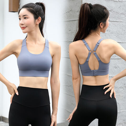 Cheap Women Bras Breathable Sports Bra Anti-sweat Shockproof Padded Sports  Bra Yoga Top Athletic Gym Running Fitness Workout Sport Top