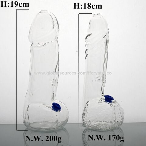 Unique shape men penis shape glass beverage bottle