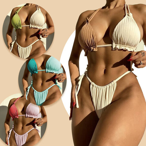 Nouveau Mode sexy Imprimé Maillot De Bain Dames Fendu Système Ficelle  Bikini, Mode en ligne